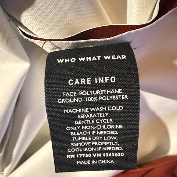 Faux Leather Red Peasant Top - Size L - Picture 7 of 7